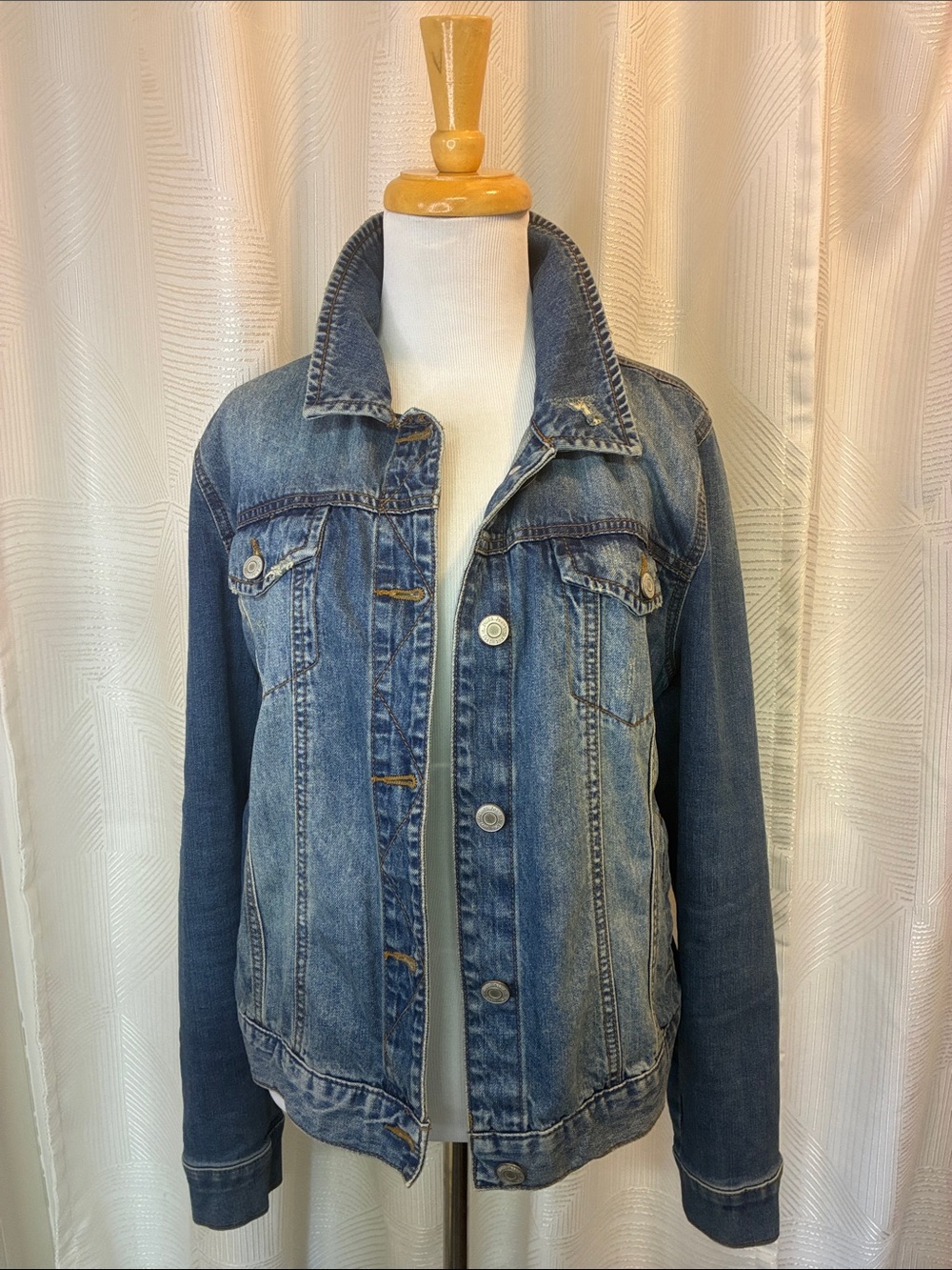 Mudd Blue Denim Jean Jacket - Women's Washed Indigo